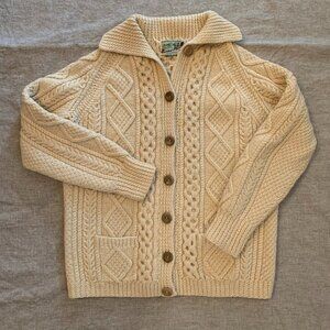 Elegant Cream Cable Knit Cardigan